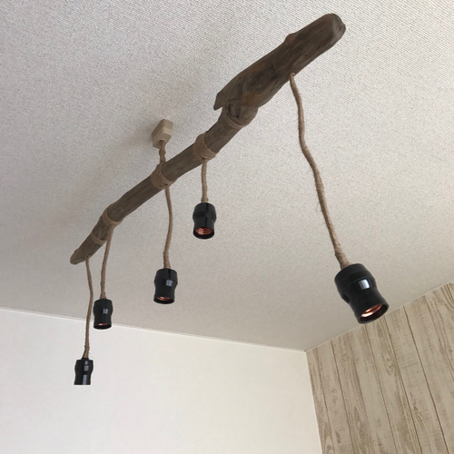 流木 天井照明 クローゼットハンガー シーリングライト インテリア