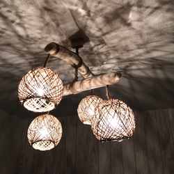 流木 天井照明 クローゼットハンガー シーリングライト インテリア