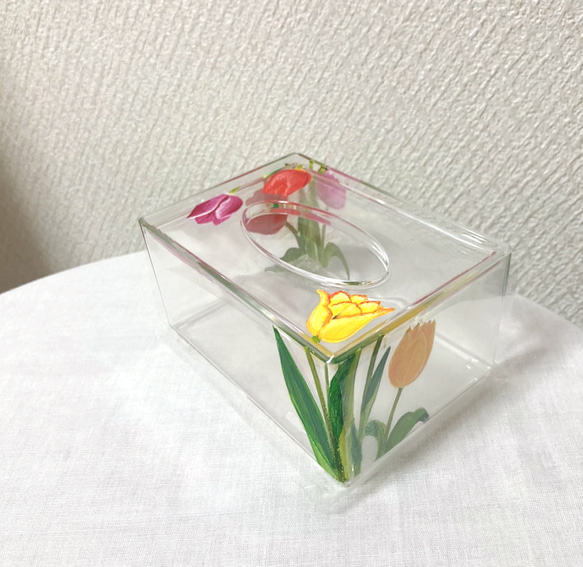 〜配布ティッシュが花咲くSDGsなティッシュボックス〜チューリップ 2枚目の画像