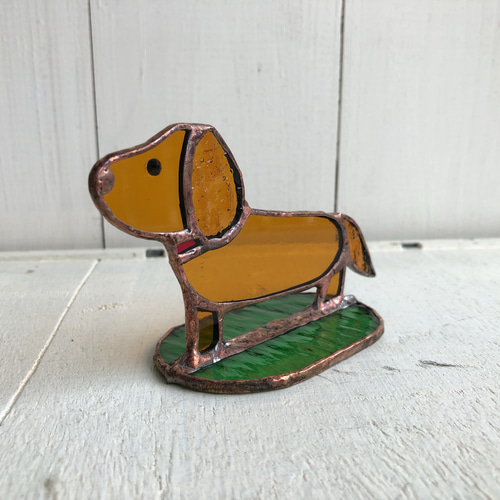 NEW】ガラスの胴長ダックスフンド(クリア) その他インテリア雑貨