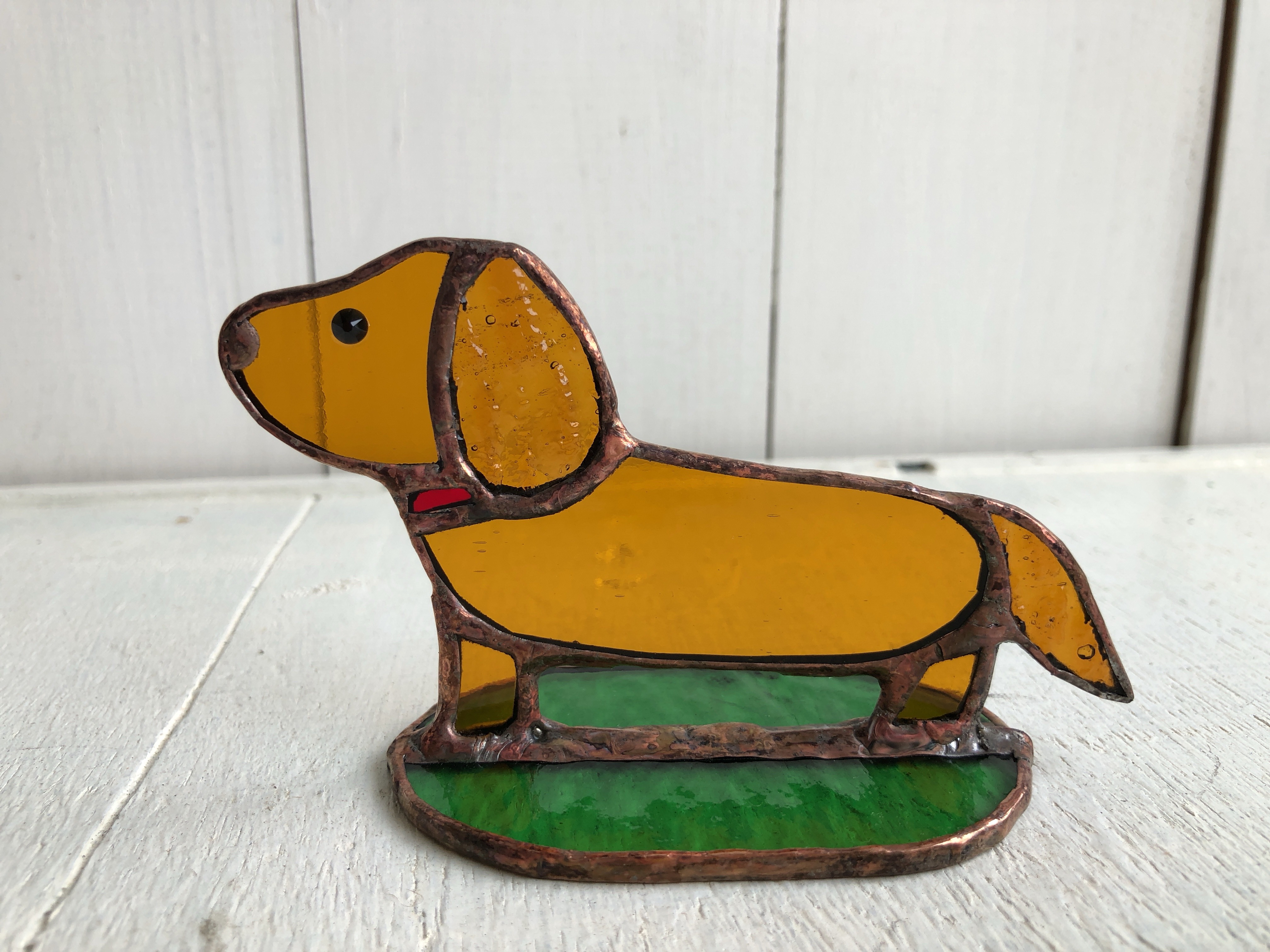 ダックスフントガラス工芸品 Amazon.co.jp: sansukjai ダックスフントミニチュア置物動物手