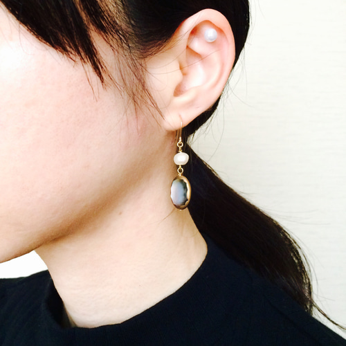 まべパールノンホールピアス 楽天市場】ノンホールピアス パール ラインストーン シルバー