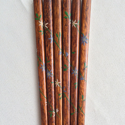 《再販》摺り漆の箸〈漆絵・クレマチス〉 7枚目の画像
