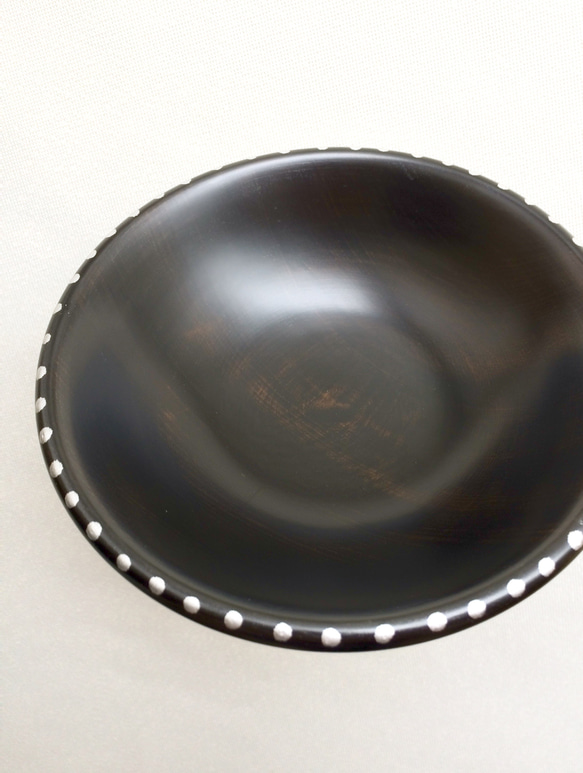 黒摺り漆の小鉢〈銀ドット〉漆器 10枚目の画像