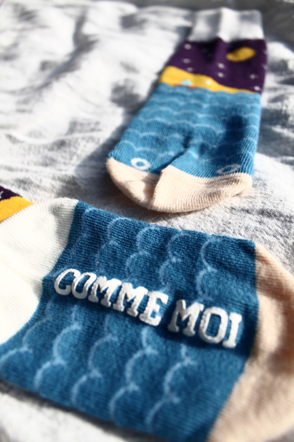 ▲私は▲COMME MOIの父性ソックス（足の靴下の靴下ビッグフィート+ペア）私の海を出荷します 4枚目の画像