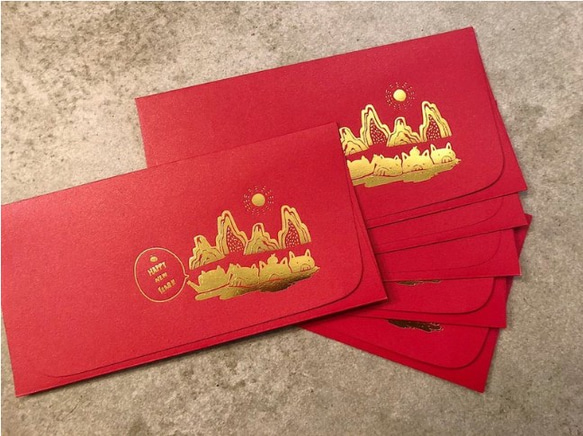 優遇ギフトポストカードにBlingBling入浴暖かい新年 - 豚年ホットスタンプ赤バッグ-10 9枚目の画像