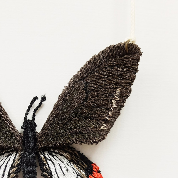 刺繡。天然石蝴蝶項鍊 / 寬尾鳳蝶 Broad-tailed Swallowtail Butterfly 第4張的照片