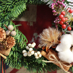 -小花親親-   聖誕節限定-諾貝松中花圈    交換禮物  聖誕節 裝飾 生日禮  諾貝松 第4張的照片