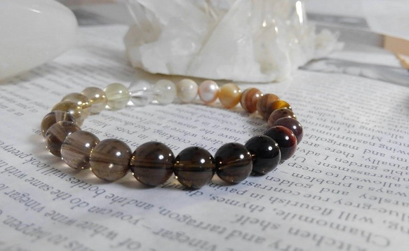 ☆彡受注制作☆彡 8mm 茶色系のグラデーションカラー 天然石  
