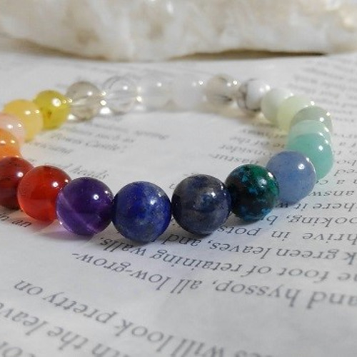 ☆彡受注制作☆彡 8mm 全部違う色のブレスレット 8ミリ 23COLORS 鉱物