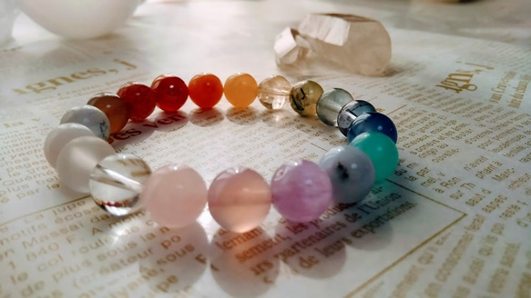 ☆彡受注制作☆彡 10mm 全部違う石のブレスレット 10ミリ 19COLORS 