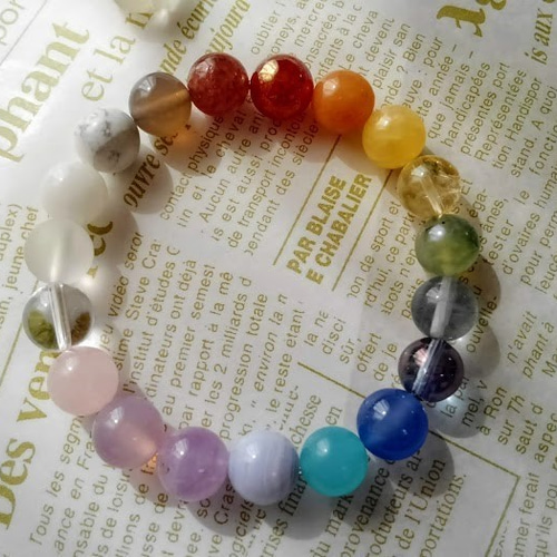 ☆彡受注制作☆彡 10mm 全部違う石のブレスレット 10ミリ 19COLORS 
