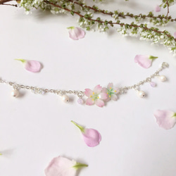 *Haku‧Neko* [さくらの花限定シリーズ]手描きのピンクの桜が[15/8を受け入れるために発注する]異なる形式の二重の花 1枚目の画像