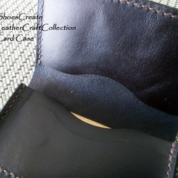 ◆靴屋が作る革小物◆名刺入れ／アノネイカーフダークブラウン／受注生産品 4枚目の画像