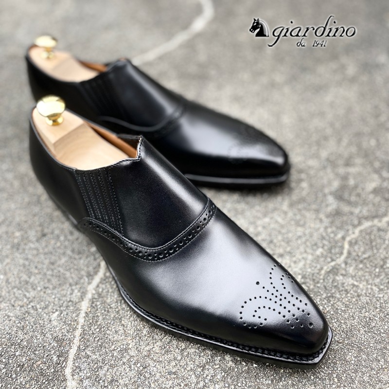 GIA No.14 "Innovativo"クラシコ調サイドエラスティック／ブラック／既製品／グッドイヤーウェルト