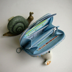 彩珠泡泡防水布-青空藍-短夾/錢包/零錢包/禮物 第4張的照片