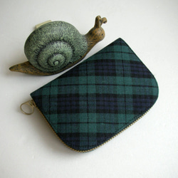 蘇格蘭經典斜格紋亞麻（小柄）-短夾/皮夾/零錢包/禮物 第2張的照片