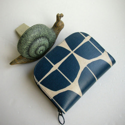 藍藍幾何防水布-短夾/皮夾/零錢包/禮物 第1張的照片