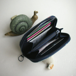 藍藍幾何防水布-短夾/皮夾/零錢包/禮物 第4張的照片