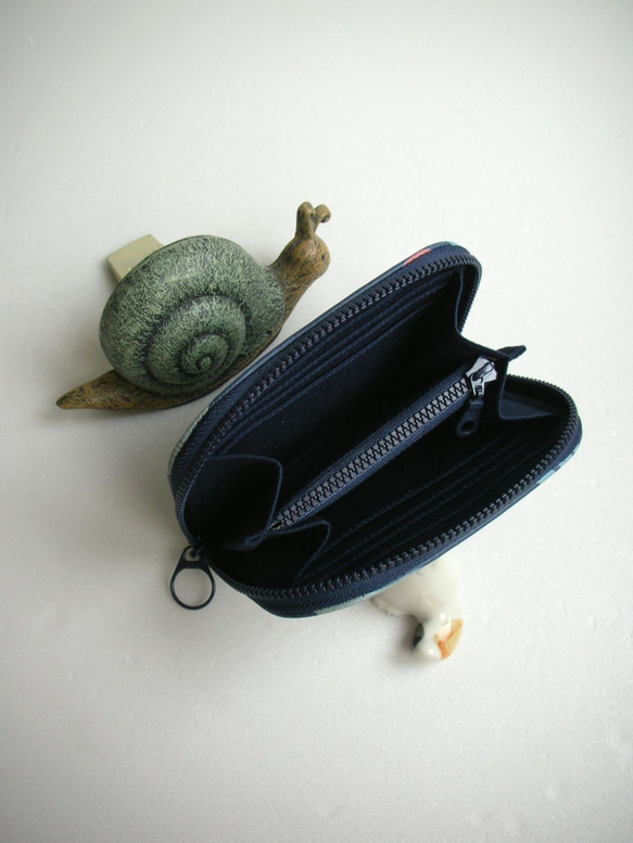 藍藍幾何防水布-短夾/皮夾/零錢包/禮物 第5張的照片