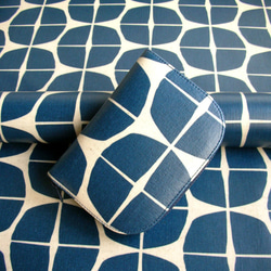 藍藍幾何防水布-短夾/皮夾/零錢包/禮物 第7張的照片