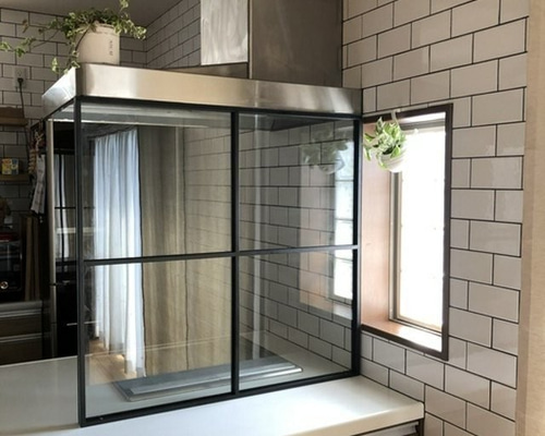 こも オーダーFIX窓 フロートガラス 錆止め加工 その他家具 Iron Lab