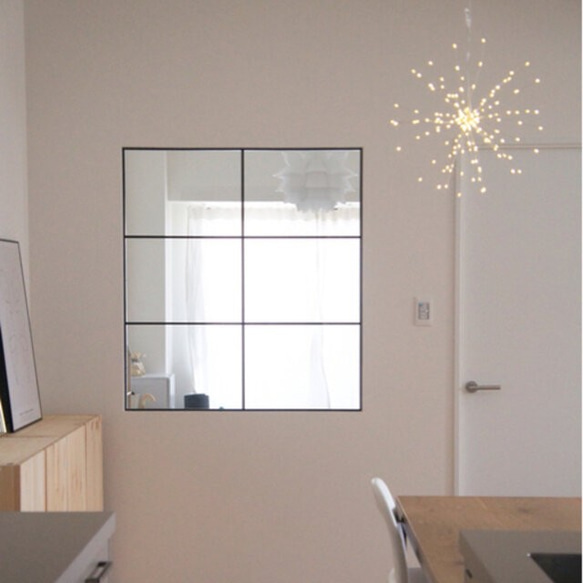 FIX窓 アイアン ガラス 室内窓 デコマド オーダー W(幅)1000㎜×H(高さ)1100㎜ 1枚目の画像