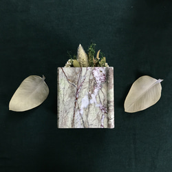 【森林果石 樹木色系】大理石 橡木樹石 花器 小四方 居家裝飾 第1張的照片