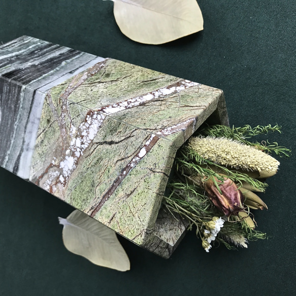 【森林果石 樹木色系】大理石 橡木樹石 花器 中六角 居家裝飾 第1張的照片