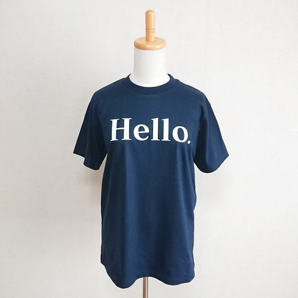 ・Hello. Tシャツ  ロゴTシャツ ネイビー  紺T 2枚目の画像