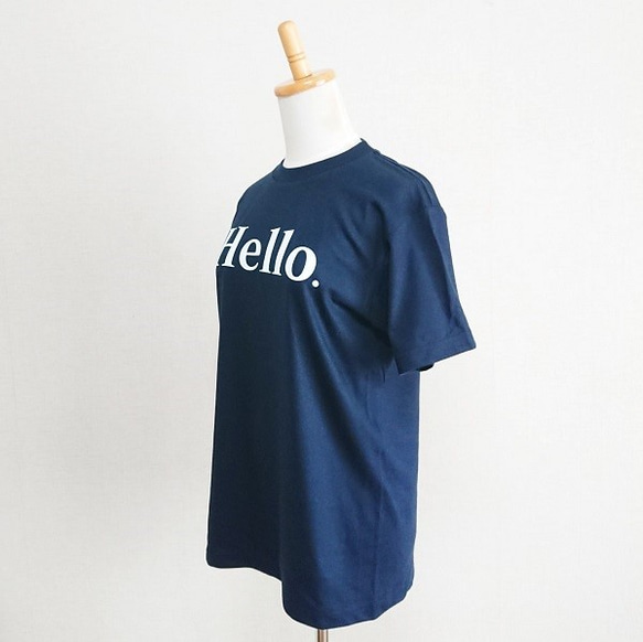 ・Hello. Tシャツ  ロゴTシャツ ネイビー  紺T 4枚目の画像