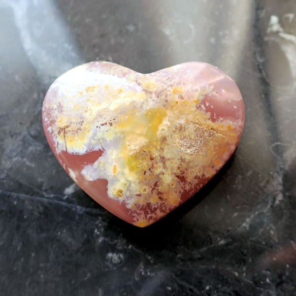 ドゥルージーアゲート（めのう）ハートa  Agate Druzy Heart 4枚目の画像