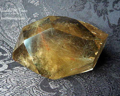 送料無料】ルチルクォーツ ゴールド ガーデン 自然 ナチュラル 74mm