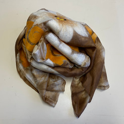 ふんわり　羊毛&シルクのストール(茶) 2枚目の画像