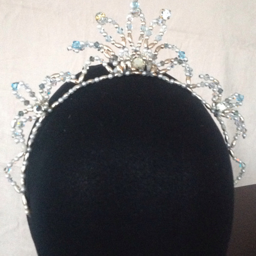 ティアラ（バレエ用）（シルバーベース、ブルー） ヘッドドレス