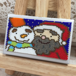 【特価】カードケース(サンタクロースと雪だるま) 2枚目の画像