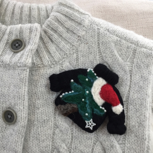 大人ブローチ(クリスマスセーター) 3枚目の画像