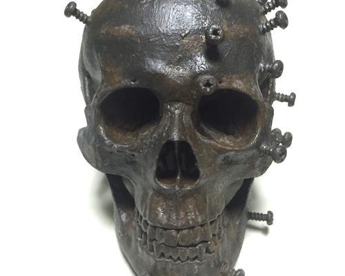 黒髑髏　髑髏　骸骨　根付け　刀傷　ドクロ 0_b08aa74ee676115ef464adb0a334