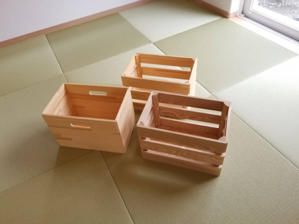 【アウトレット送料無料】ニレのボックス・収納・木箱・無垢材 3枚目の画像