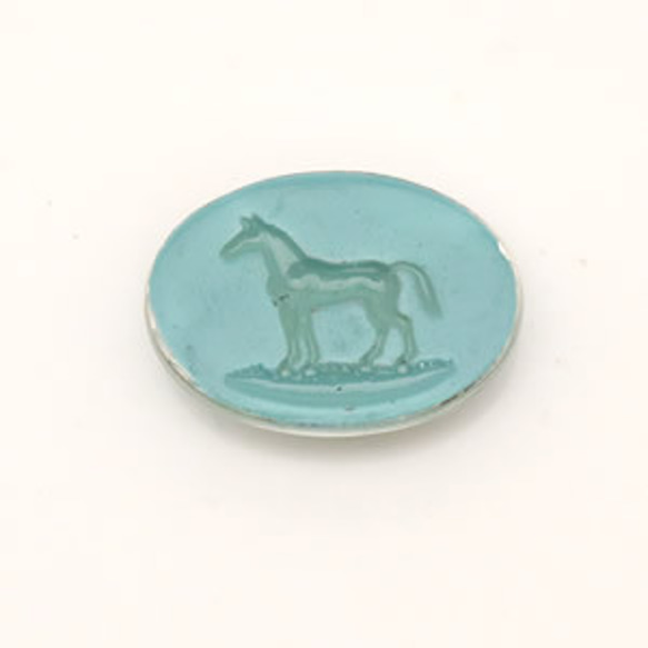 intaglio-horse-9 ヴィンテージインタリオガラス： オーバル Horse18×13mm【1個】 2枚目の画像