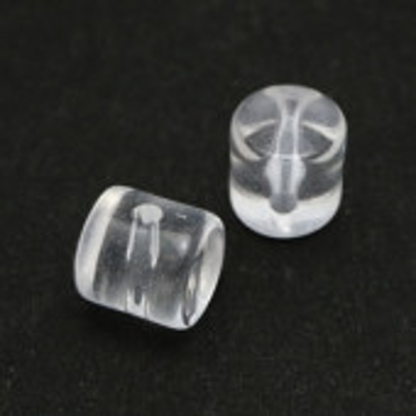 K-AC-126-CL アクリルビーズ：タワラS（クリア）横穴8×8mm【4個】 1枚目の画像