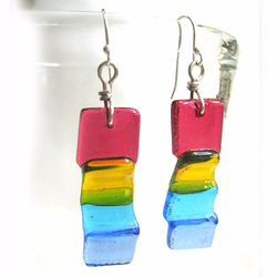 彩虹疊色項鍊、耳環組 第6張的照片