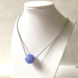 藍紫色繡球花琉璃珠項鍊 第3張的照片