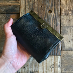 mini wallet (バーフレーム) イタリアンレザーブラック 4枚目の画像