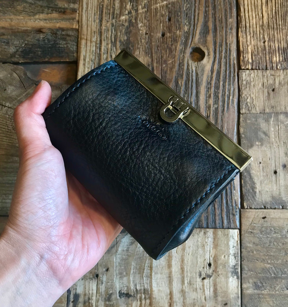 mini wallet (バーフレーム) イタリアンレザーブラック 4枚目の画像