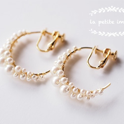 [イヤリング] Bubble Pearl Hoop Earring  o｡0☆ 1枚目の画像