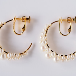 [イヤリング] Bubble Pearl Hoop Earring  o｡0☆ 5枚目の画像