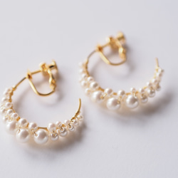 [イヤリング] Bubble Pearl Hoop Earring  o｡0☆ 3枚目の画像