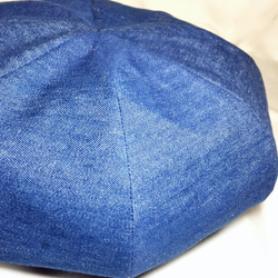 デニム8パネルベレー帽 3枚目の画像