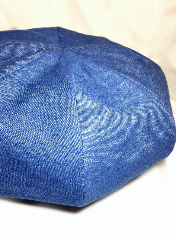 デニム8パネルベレー帽 3枚目の画像